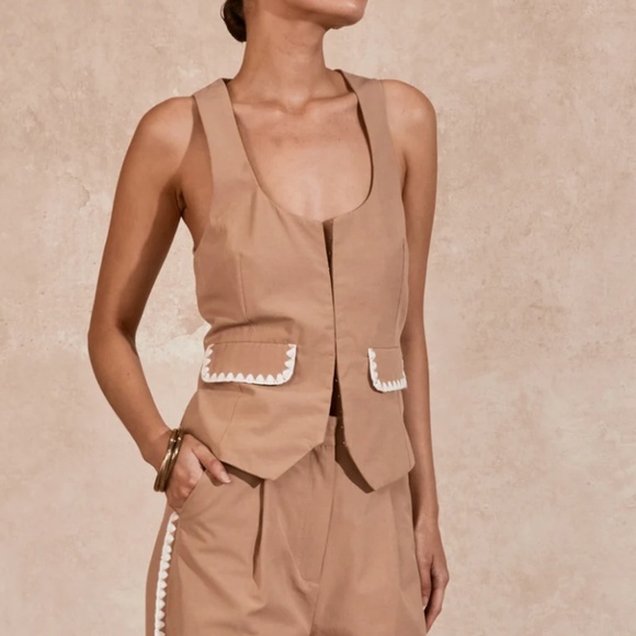 Anthropologie Mon Renn Lisle Vest Top in Blue - Picture 2 of 8